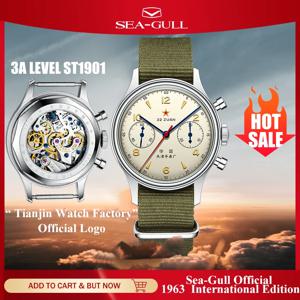 Seagull 1963 인터내셔널 에디션 남성용 기계식 시계, 파일럿 시계, ST1901 레트로 크로노그래프 손목시계, 공군 항공, 신제품