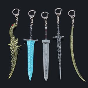 14cm 반지 Dark Moon Greatswor Eldens 키 체인 펜던트 Bloodhound's Fang 열쇠 고리 코스프레 팬 소품 남성 여성 배낭 쥬얼리