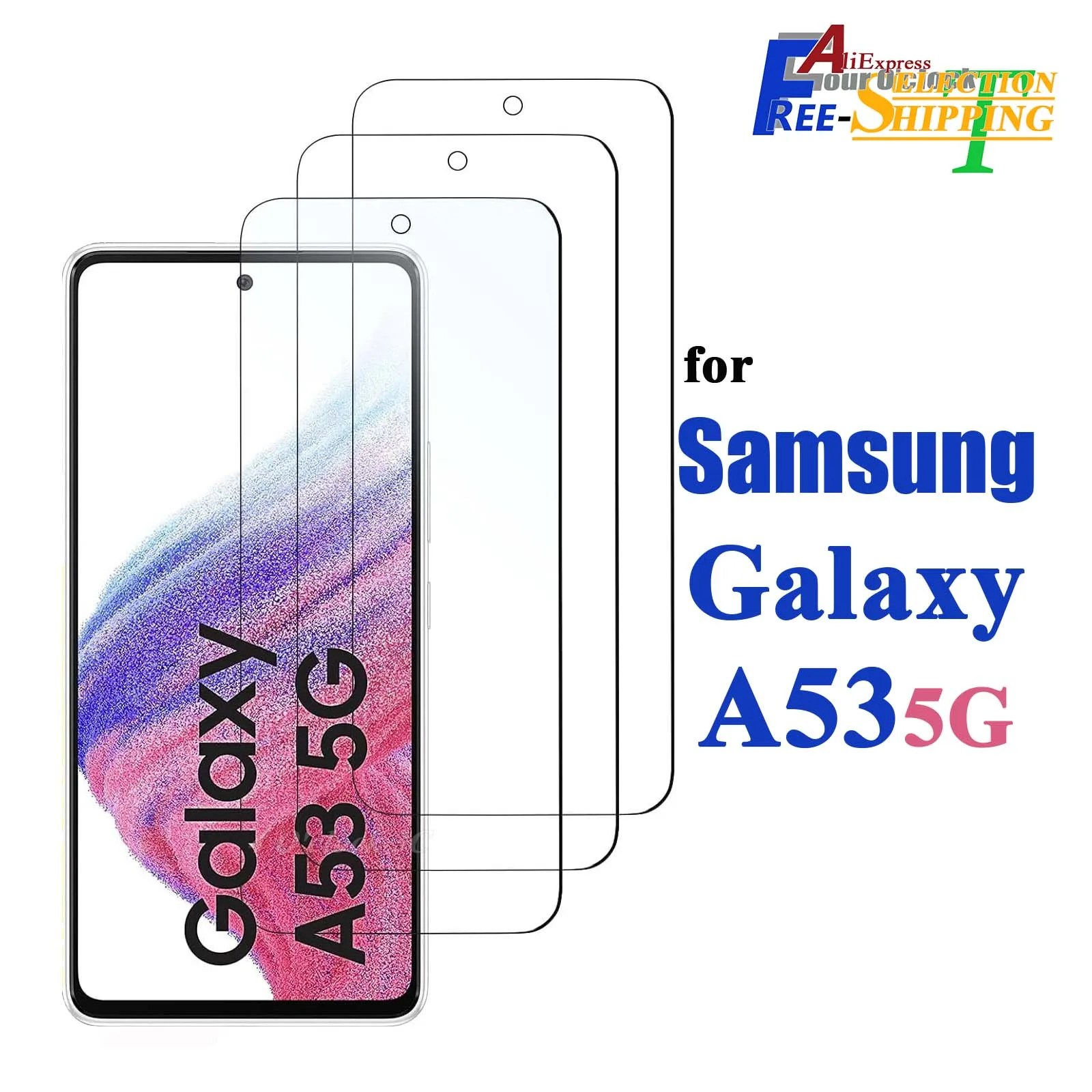 삼성 갤럭시 A53 5G 6.5 인치 화면 보호기 강화 유리 크리스탈 운모 9H 보호 HD 투명 투명 안티 스크래치