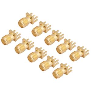 황동 SMA 커넥터 암 베이스 소켓 잭, PCB 마운트, 50 옴 RF 커넥터, 10 개
