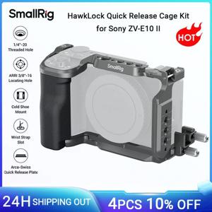 실리콘 손잡이가 있는 SmallRig ZV-E10 II 케이지, Sony ZV-E10 II용 HawkLock 퀵 릴리스 케이지 키트, 퀵 릴리스 플레이트 포함 -4949