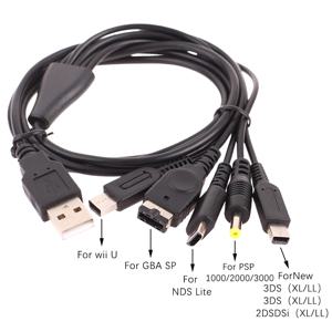 1.2M 케이블 고속 충전 케이블, 5 in 1 USB 게임 충전기 코드 와이어, 3DS XL NDS Lite NDSI LL Wi I U GBA PSP, 신제품