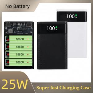 배터리 없음 18650 배터리 DIY 보조배터리 케이스 충전 보관함 5V 듀얼 USB 타입 C 홀더 PD QC3.0 고속 충전 스마트폰용