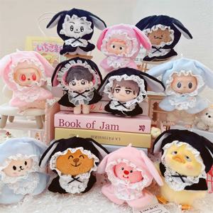 10cm 카와이 아이돌 인형 옷 귀여운 레이스 메이드 목도리 망토 봉제 인형 복장 변경 옷 게임 소녀 생일 선물