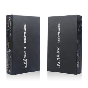 HDMI 호환 KVM 스위치 분배기, 2 포트 HDTV USB 플러그 앤 플레이, 공유 모니터 키보드 및 마우스 노트북 프린터용, 4K * 2K