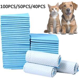 100/50/40/20PCS 흡수성 개 기저귀 일회용 강아지 훈련 오줌 패드 드라이 클린 쿠션 개 용품 pañales para perros