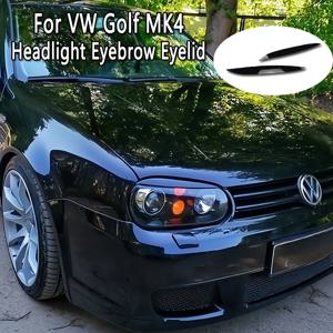 폭스 바겐 골프 MK4 GTI TDI SDI R32 FSI GL GLS 변형 1997-2005 자동차 헤드 라이트 눈썹 눈꺼풀 커버 2PCS 스포일러 튜닝 스티커