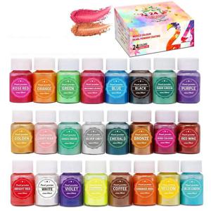 6/24/30Pcs-세트 에폭시 수지 염료 운모 분말 분말 안료 세트 수지 운모 진주 빛 수지 진주 상자 포장 운모 착색제