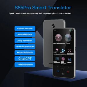 S85 Pro 4인치 터치스크린 언어 번역기, 138개 언어 지원, 음성 및 비디오 녹음, 오프라인 번역, 8GB 2000mAh 배터리