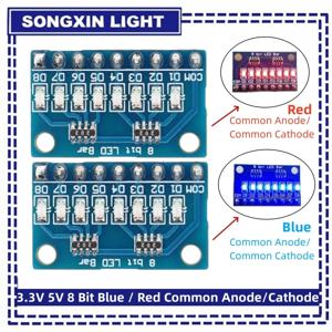 3-24V 8 비트 파란색/빨간색 일반 양극/음극 LED 표시기 MCU ARM 3d 프린터 UNO MEGA2560 용 모듈 브레드 보드 스타터 키트 보드