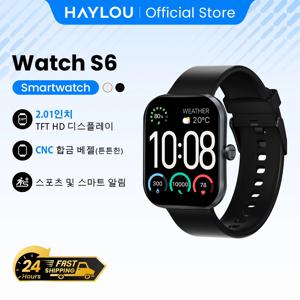 HAYLOU Watch S6 스마트워치 2.01인치 HD 디스플레이 스마트워치 블루투스 음성 통화 IP68 방수 피트니스 트래킹 스마트워치