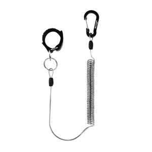 Booms Fishing T01 2M 코일 랜야드 낚싯대 및 랜딩 네트용 로드 스트랩이 있는 카라비너 ​​클립