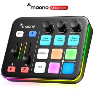 MAONO G1 NEO 게이밍 오디오 믹서, 커스텀 사운드 효과, RGB 스트리밍, XLR 마이크 오디오 인터페이스, 게임 음성, 팟캐스트용 MaonoCaster G1 NEO