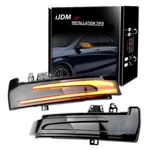 iJDM 다이나믹 앰버 방향지시등 LED 라이트 사이드 미러 표시등 (메르세데스 벤츠 W204 CLA A B C E S GLA GLK CLS 클래스 W176 W212 용)