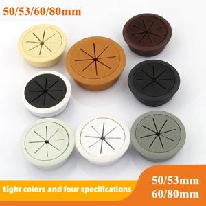 1PCS 50/53/60/80mm 데스크 와이어 구멍 커버 ABS 플라스틱 라운드 케이블 상자 컴퓨터 구멍 테이블 라인 구멍 커버 장식 8 색