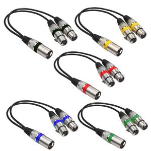 30CM XLR 분배기 남성-듀얼 여성, 3 핀 XLR 남성-여성 분배기 오디오 어댑터 케이블 (마이크 앰프 스피커 믹서 용)