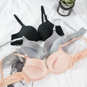 여성의 섹시한 코튼 모여 브래지어 Deep V Underwire Ladied Brassiere 푸시 업 란제리 솔리드 브래지어 Backless 친밀한 속옷