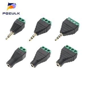 3.5mm 3 극 4 극 남성 커넥터 터미널 3pin 4pin 오디오 AUX 이어폰 어댑터-헤드폰 잭 스테레오 플러그 솔더리스 DIY