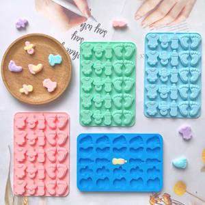25 홀 초콜릿 베이킹 실리콘 몰드 DIY 젖꼭지 병 의류 발 캔디 비스킷 몰드 케이크 장식 몰드에 적합