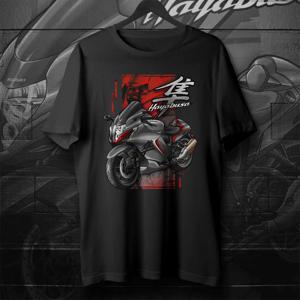 레트로 일본 GSX-1300R 하야부사 2021-2024 오토바이 라이더 티셔츠 100% 코튼 오목 반팔 여름 캐주얼 남성 티셔츠