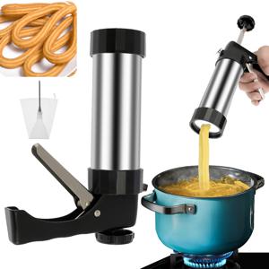 Churrera Churro 메이커 기계 스테인레스 스틸 DIY 케이크 크림 장식 만들기 기계 노즐 금형 비스킷 메이커 주방 베이킹 도구