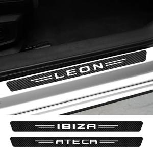 좌석 용 Ibiza Leon Arona Ateca 4PCS 자동차 스타일링 도어 씰 임계 값 보호기 스티커 자동 장식 튜닝 DIY 액세서리