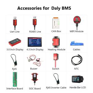 100Balance Daly BMS 용 액세서리 Bluetooth WIFI 모듈 터치 스크린 LCD 디스플레이 UART RS485 가열 모듈 GPS 캔 어댑터