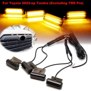 Toyota Tundra Raptor/TRD DRL/운전/위치 조명 2022-2025 용 4pcs 전면 그릴 클리어런스 라이트 어셈블리