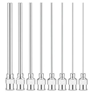 12팩 8G-25G 50mm 스테인레스 스틸 디스펜싱 니들 팁 블런트 주사기 바늘 2인치 접착제 주사기 리필용