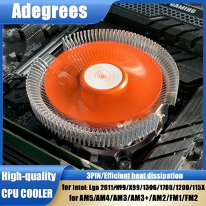 CPU 라디에이터 쿨러 90mm 3핀 효율적인 냉각 팬 (LGA 775 1155 1150 1151 1200 1700 2011 X79 X99 1366 AM3 AM4용)