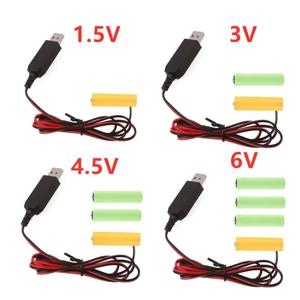 AA 배터리 제거 케이블, USB 입력 5V2A AA 더미 배터리 출력, 전원 어댑터 코드, 1.5V, 3V, 4.5V, 6V