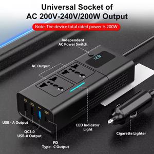 12V 차량용 자동차 220v 인버터 12 ~ 220 전압 전력 변환기 200W