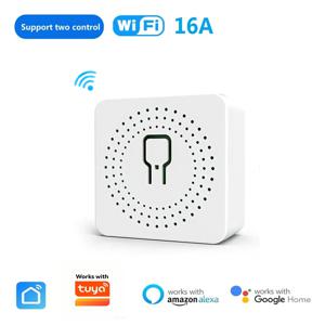 16A 미니 와이파이 스위치 DIY 2방향 원격 제어 타이머 릴레이 투야 스마트 라이프 앱, 알렉사, 구글 홈, 앨리스와 호환