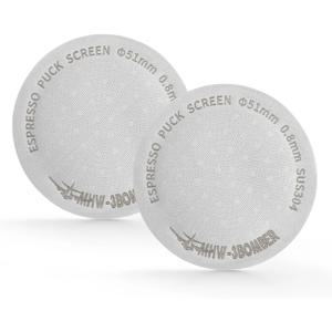 51mm 에스프레소 퍽 스크린 메탈 커피 필터 재사용 가능한 에스프레소 필터 54mm 포타필터 바스켓용 0.8mm 두께