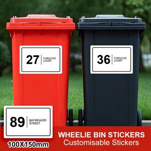 맞춤형 Wheelie Bin 스티커 - 가정 및 실외 사용을 위한 탈착식 접착제가 포함된 방수 비닐 쓰레기통 데칼