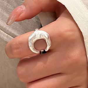 여성을위한 925 스털링 실버 매트 마감 문 오픈 반지 숙녀 럭셔리 보석 도매 액세서리 보석 Argent 925