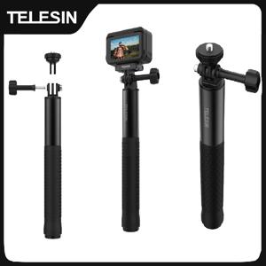 TELESIN GoPro Hero 용 알루미늄 셀카 스틱 삼각대 마운트 13 12 11 10 9 8 Insta360 DJI Osmo 액션 카메라 경량 모노 포드