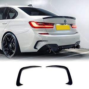 BMW 3 시리즈 G20 G28 M 스포츠 318i 320i 330i 2019-2022 후면 범프 사이드 에어 벤트 아웃렛 커버 트림 카나드 스플리터 스티커