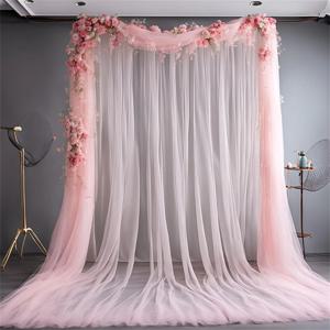 1/2/3/5/10M 웨딩 Tulle 배경 커튼, 생일 파티 봄 파티, 사진 배경 장식을위한 깎아 지른 배경 커튼