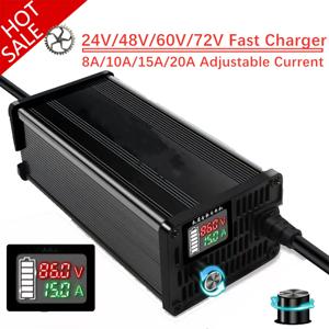 10A/20A Curren 조정 24V 48V 58.4V 72V 60V 67.2V 84V 리튬 이온 Lifepo4 리튬 배터리 충전기 13S 고속 충전 8S 16S 20S 24S 부품