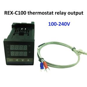 REX-C100 디지털 온도 조절기 온도 조절기 릴레이 출력 + K형 열전대 센서 48 x 48