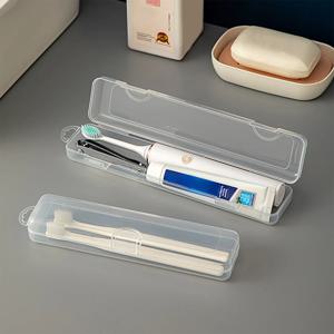 WORTHBUY 여행용 투명 정리함 케이스, 휴대용 칫솔 거치대, 플라스틱 치약 상자, 보관 용기
