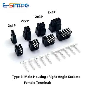 10 세트 MX3.0mm 마이크로 핏 3.0mm 이중 행 2*1P- 2*12Pin 미니 5559/43020 하우징 리셉터클 터미널 스트레이트 RA 웨이퍼 커넥터
