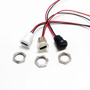 1-10PCS 2핀 USB-C 커넥터 유형-C 방수 너트 잠금 패널 장착 TPC 방수 고속 충전 잭 포트