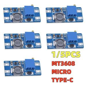 1PCS/5PCS MT3608 DC-DC 조정 가능한 부스트 모듈 2A 부스트 플레이트 스텝 업 모듈, 마이크로 USB 2V-24V ~ 5V 9V 12V 28V