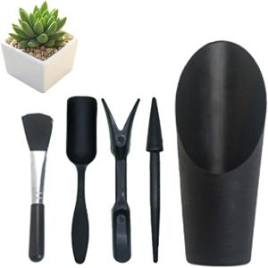4Pcs 정원 화분 키트 파종 삽 숟가락 다육 식물 묘목 도구 분재 비료 플라스틱 손잡이 토양 교체 도구