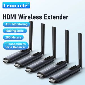 Lemorele 5G 200M 무선 HDMI 송수신기 회의 화면 공유 노트북 TV 프로젝터 모니터용 오디오 송신기