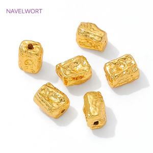 분리기 비즈 18K 골드 도금 황동 불규칙한 스페이서 비즈 보석 만들기 용품, 팔찌 비즈, DIY 구슬 액세서리