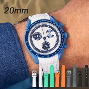 공동 MoonSwatch 20mm 다이빙 스트랩 오메가 X 견본 남성 여성 아크 곡선 끝 TPU 고무 팔찌 롤렉스 시계 밴드 도구