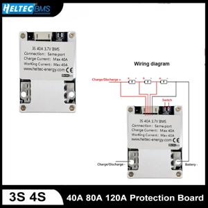3S 4S BMS 40A 80A 120A 리튬 이온 LifePo4 리튬 배터리 보호 보드(밸런스 BMS 포함)